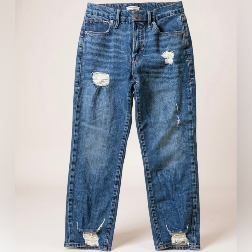 GOOD AMERICAN Women's Blue Distressed Jeans.Size 26